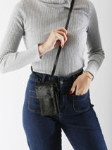 Cross Body Tas Nina Leder Pieces Zwart nina 17151399-vue-porte